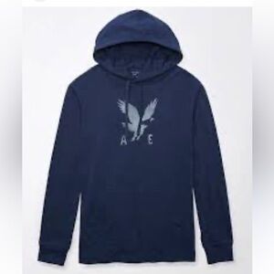 American Eagle Men's Hoodie Shirt Large Super Soft Standard Fit Kangaroo Pockets